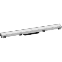Hansgrohe RainDrain Match - Piatto doccia con griglia in acciaio inox 700, con telaio regolabile in altezza, bianco opaco 56037700