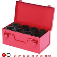 Ks Tools Set di bussole esagonali da 1" lunghe 8 pezzi - 515.0308