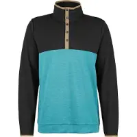 Stoic Merino260 MMXX.Göteborg Snap Pullover in lana merino (XXL, nero/turchese)