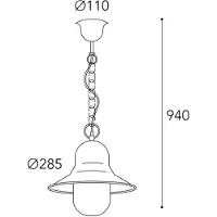MORETTI Luce Lampada a sospensione da esterno Campanula 2094, ottone anticato, Ø 29 cm, IP44