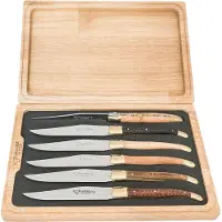 Laguiole En Aubrac - set di 6 coltelli da bistecca legno misto