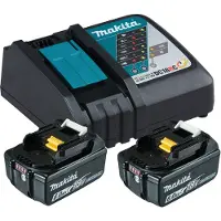 Makita 199480-6 2x Bl1860b+dc18rc Batteria Al Litio