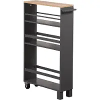 Kesper , carrello portaoggetti grigio – 50x15x79 cm – realizzato in pannello di particelle – dotato di 3 ripiani, maniglia e 2 ruote con freno – ideale per cucina e bagno – carrello da cucina - 2485613