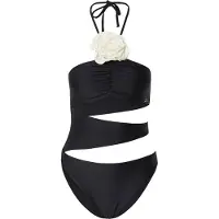 Karl Lagerfeld Karl Dna Flower Swimsuit Black Taglia: XL | Costumi Interi Outlet | Donna | Nero