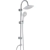 Schutte Set doccia SCHÜTTE TENERIFFA, doccia a pioggia senza rubinetto, sistema doccia con soffione e doccetta con 5 funzioni, cromo/bianco
