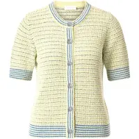 Rich & royal Striped Towelling Cardigan Light Vanilla Taglia: L | Cardigan Outlet | Donna | Bianco