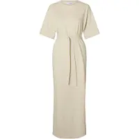 Selected Vestito A Maniche Corte Donne Beige XL