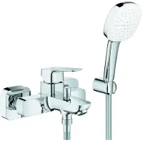GROHE Cubeo Mitigeur monocommandé pour bain, saillie 167mm, montage apparent, ensemble de douche Tempesta 110 Cube douchette à main incluse, 1018140000, 1018140000