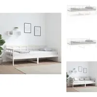 vidaXL Letto da giorno in pino massiccio bianco 90x190 cm - Letti e reti