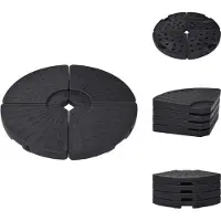 vidaXL Supporto per ombrellone a ventaglio 4 pezzi nero - Supporto per ombrellone
