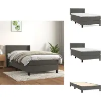 vidaXL Letto a molle con materasso grigio scuro 90x200 cm in velluto - Letti e strutture letto