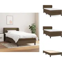 vidaXL Letto a molle con materasso in tessuto marrone scuro 90x200 cm - Letti e strutture letto