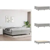 vidaXL Letto a molle con materasso grigio chiaro 200x200 cm in tessuto - Letti & strutture letto