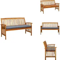vidaXL Panca da giardino con cuscino 147 cm in legno massiccio di acacia - Panche da giardino