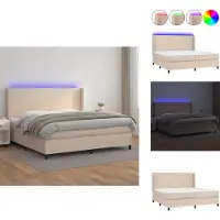 vidaXL Letto a molle con materasso e LED cappuccino-marrone 200x200cm - Letti e strutture letto
