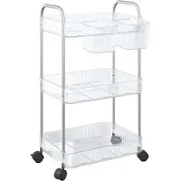 vidaXL Carrello portaoggetti 3 ripiani Trasparente 37x28x68 cm Acrilico