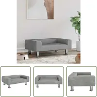 The Living Store Letto per cani Grigio chiaro 70x45x26,5 cm Velluto