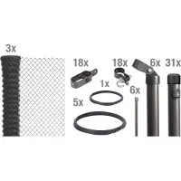 Alberts 635060 Recinzione in rete metallica come set completo, per la posa nel calcestruzzo, antracite metallizzato, altezza 80 cm, lunghezza 75 m