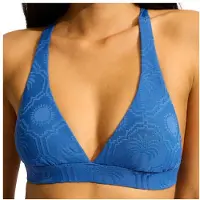 Seafolly Women's Oasis Multi Fit Longline Tri Parte superiore bikini Donna (32, blu)