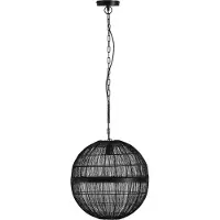 Globo Lighting Lampada a sospensione Globo, struttura in metallo nero opaco, paralume in metallo a rete nero opaco, altezza regolabile, diametro: 400 mm, altezza: 1200 mm, esclusa lampadina: 1 x E27, 40W, 230V