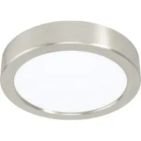 Eglo LED plafoniera a pannello Fueva 5 nichel opaco Ø16cm 11W 1350lm bianco caldo 3000K