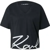 Karl Lagerfeld Karl Signature Hem V-neck Tshirt Black Taglia: XS | Maglie Sportivi Outlet | Donna | Nero