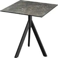 Essentials Tavolino da terrazzo Infinity Tripod, struttura nera + piano in HPL effetto marmo Galaxy, 70x70 cm, 1 pezzo