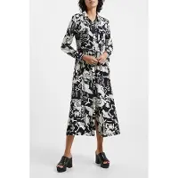 French Connection Deon Delph Drape Drs Black/cream Taglia: 10 | Abiti in T-Shirt Outlet | Donna | Nero