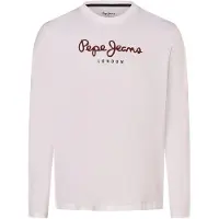 Pepe Jeans per uomo. PM508209 T-shirt Eggo lunga N bianca (L), Nero, Bianco, Casual, Cotone, Manica lunga
