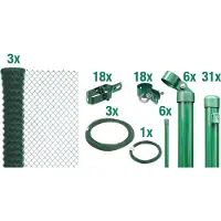 Alberts 635022 Recinzione in rete metallica come set completo di recinzione, da inserire nel calcestruzzo, verde, altezza 80 cm, lunghezza 75 m