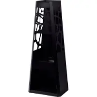 Dobar camino da giardino di design XL, grande stufa da patio con spazio per la legna da ardere, 48 x 30,5 x 124 cm, acciaio inox