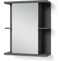 ByLiving Mobile pensile Nebraska, larghezza 60 cm, mobile da bagno con specchio, struttura in antracite