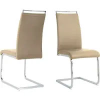 Möbilia Set di 2 sedie a sbalzo | Similcuoio | struttura a sbalzo | L 42 x P 58 x H 101 cm | taupe - argento | 21020063 | serie STUHL
