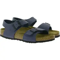 Birkenstock Kid's New York Birkibuc Sandali Bambini (24 - Narrow, blu)