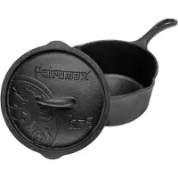 Petromax Cast Iron Casserole Dish with Lid (Ø 21 cm, grigio/nero)