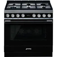 Smeg Cucina A Gas Con Forno Portofino Cpf9gpbl 6 Fuochi