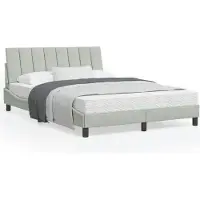 vidaXL Giroletto con testiera in velluto grigio chiaro 140x200 cm