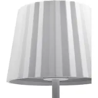 LINDBY Lampada da tavolo LED ricaricabile Esali, bianca, scanalata, 29 cm