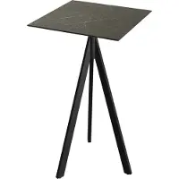 Essentials Tavolino da bar Infinity Tripod, struttura nera + piano in HPL effetto marmo Midnight, 70x70 cm, 1 pezzo