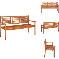 vidaXL Panca da giardino a 3 posti 150 cm in legno massiccio di eucalipto - Panche da giardino