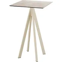 Essentials Infinity - Tavolo da bar con struttura color sabbia + piano in HPL color pietra di luna 70x70 cm, 1 pezzo
