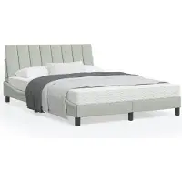 vidaXL Giroletto con testiera in velluto grigio chiaro 120x200 cm