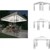 vidaXL Tenda da giardino con luci LED 3x3 m bianco - Padiglioni e tende per feste
