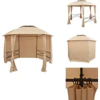 vidaXL Padiglione da giardino con tende Esagonale 360x265 cm - Padiglioni e tende per feste