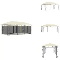 vidaXL Padiglione con zanzariera 6x3x2,73 m crema - Padiglioni e tende per feste