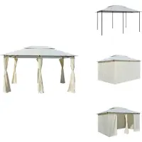 vidaXL Padiglione da giardino con tende 4x3 m bianco - Padiglioni e tende per feste
