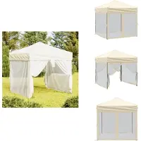 vidaXL Tenda per feste pieghevole con pareti laterali crema 2x2 m - Padiglioni e tende per feste