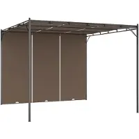 vidaXL Padiglione da giardino con tenda laterale 3x3x2,25 m Taupe - Padiglioni e tende per feste