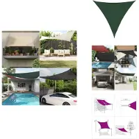 vidaXL Tenda da sole 160 g/m² verde scuro 4x4x4 m HDPE - Ombrelloni e tende da sole