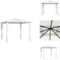 vidaXL Padiglione con pali 3x3x2,6 m crema 160 g/m² - Padiglioni e tende per feste